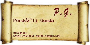 Perdéli Gunda névjegykártya